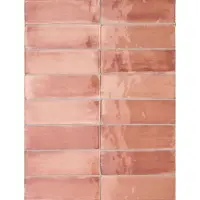 Sartoria Wandtegel visgraat roze Tbrick 16x5cm apricot glans gerectificeerd