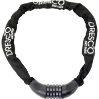 Dresco Kettingcijferslot 90cm - Rond 6mm - Zwart