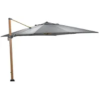 Garden Impressions Hawaii Big Pole zweefparasol 350x350 cm - frame teak look - doek donker grijs