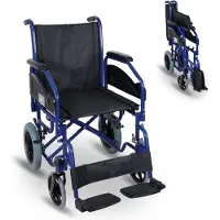 Mobiclinic Maestranza - Rolstoel Opvouwbare - Zitbreedte 45 cm - Travel rolstoel - Parkeerremmen - Staal - Afneembare voetsteunen - Opvouwbare en gevoerde armsteunen - Kleine wielen - Stevig - Zwart