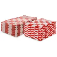Ten Cate Theedoeken & Keukendoeken Set Blok - rood - set van 12