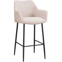 Livin24 Scandinavische barkruk Niklas gerecyclede stof beige 78 cm