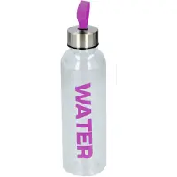 Cuisine Elegance Waterfles / drinkfles / sportfles - transparant/paars - kunststof - 550 ml - Drinkflessen