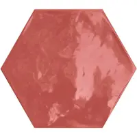 Terratinta Wandtegel hexagon rood Hexa 17x15cm cherry pie glans gerectificeerd
