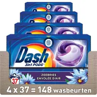 Dash 4in1 PODS - Zeebries - Wasmiddelcapsules - Voordeelverpakking 4 x 37 Wasbeurten