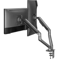 Gembird Dubbele monitorarm met gasveer, space grey