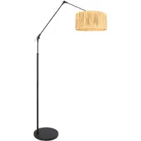 Steinhauer Vloerlamp Instelbaar Prestige Chic Zwart Met Strokleurige Kap