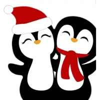 Duni Servet l33b33 cm penquin santa 20 stuks