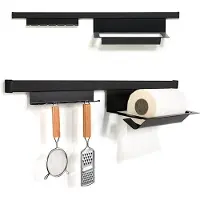 Kesseböhmer Linero Easyline II relingset en papierrolhouder 80cm Jet Black