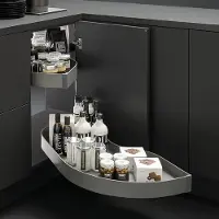 Vibo Fly moon 3.0 volledige uittrekbare luxe draaiplateauset voor deurbreedte 450 mm rechts antraciet