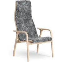 Swedese Lamino Fauteuil gelakt Beuk/schapenvacht Scandinavian Grey (grijs)
