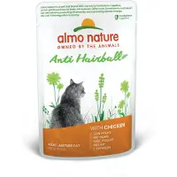 Almo Nature 60x Kattenvoer Nat Anti-Haarbal Kip 70 gr