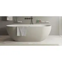 Ideavit SolidEra-170 Vrijstaand Ligbad 170x80cm - Mat Grijs / Mat Wit - Solid Surface - Baden, Vrijstaande Baden