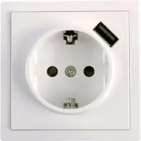 Peha Stopcontact met USB | | ST (Inbouw, Randaarde, Wit)
