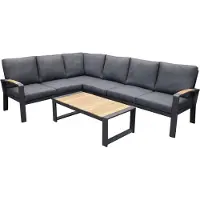 AVH-Collectie Costa Rica hoek loungeset 5 delig aluminium antraciet
