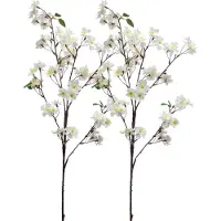 Emerald Kunstbloem Pruimen bloesem - 2x - 88 cm - wit - Kunst zijdebloemen