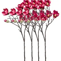 Emerald Kunstbloem Magnolia tak - 4x - 65 cm - dieproze - Kunst zijdebloemen