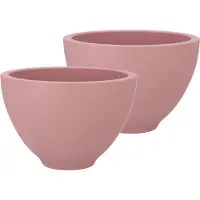 DK Design Bloempot/plantenpot - 2x - Vinci - lichtroze mat - voor kamerplant - D18 x H27 cm