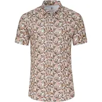 Desoto Slim Fit Jersey overhemd lichtgroen, Bloemen