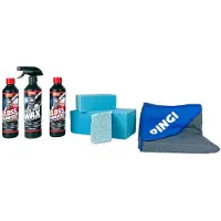 Pingi Car Care Schoonmaakset Gold XXL – Autoshampoo & Wax – Microvezel Droogdoek – Complete Autowasset