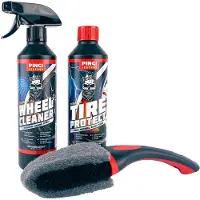 Pingi Car Care Velgen & Banden Schoonmaakset – Met Velgenreiniger – Flexibele Borstel – Bandenzwart