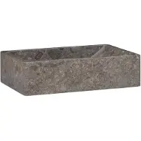 vidaXL Gootsteen 45x30x12 cm marmer hoogglans grijs