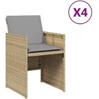 vidaXL Tuinstoelen met kussens, 4 stuks. Gemaakt van polyrotan