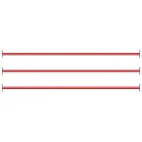 vidaXL Rekstokken 3 st 125 cm staal rood