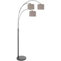 Steinhauer Vloerlamp Sparkled Light Zwart Met Grijze Kappen