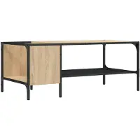 vidaXL Salontafel met rek 100x51x40 cm bewerkt hout sonoma eikenkleur