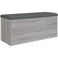 vidaXL Opbergbankje 102x42x45 cm bewerkt hout grijs sonoma eikenkleur