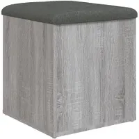 vidaXL Opbergbankje 42x42x45 cm bewerkt hout grijs sonoma eikenkleurig