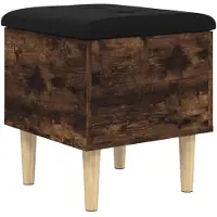 vidaXL Opbergbankje 42x42x46 cm bewerkt hout gerookt eikenkleurig