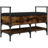 vidaXL Schoenenbank 85,5x42x57,5 cm bewerkt hout gerookt eikenkleurig