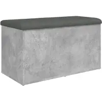 vidaXL Opbergbankje 82x42x45 cm bewerkt hout betongrijs