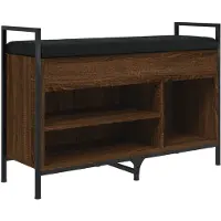 vidaXL Schoenenbank 85,5x32x57,5 cm bewerkt hout bruin eikenkleur