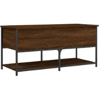 vidaXL Opbergbankje 100x42,5x47 cm bewerkt hout bruin eikenkleur