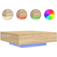 vidaXL Salontafel met LED-verlichting 100x100x31 cm sonoma eikenkleur