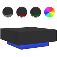 vidaXL Salontafel met LED-verlichting 80x80x31 cm zwarty