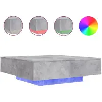 vidaXL Salontafel met LED-verlichting 100x100x31 cm betongrijs