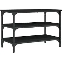 vidaXL Schoenenbankje 70x38,5x49 cm bewerkt hout zwart
