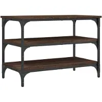 vidaXL Schoenenbankje 70x38,5x49 cm bewerkt hout bruin eikenkleur