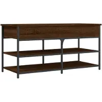 vidaXL Schoenenbankje 100x42,5x50 cm bewerkt hout bruin eikenkleur
