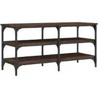 vidaXL Schoenenbankje 100x38,5x49 cm bewerkt hout bruin eikenkleur