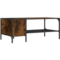 vidaXL Salontafel met rek 100x51x40 cm bewerkt hout gerookt eikenkleur