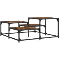 vidaXL Salontafel 87,5x87,5x40 cm bewerkt hout gerookt eikenkleurig