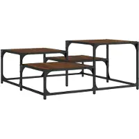 DKD Home Decor Salontafel 87,5x87,5x40 cm bewerkt hout bruin eikenkleur