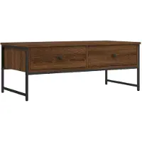 vidaXL Salontafel 101x49x39,5 cm bewerkt hout bruin eikenkleur
