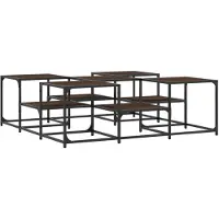 vidaXL Salontafel 121x121x40 cm bewerkt hout bruin eikenkleur