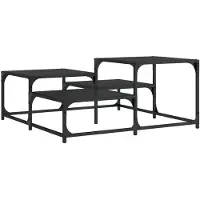 vidaXL Salontafel 87,5x87,5x40 cm bewerkt hout zwart